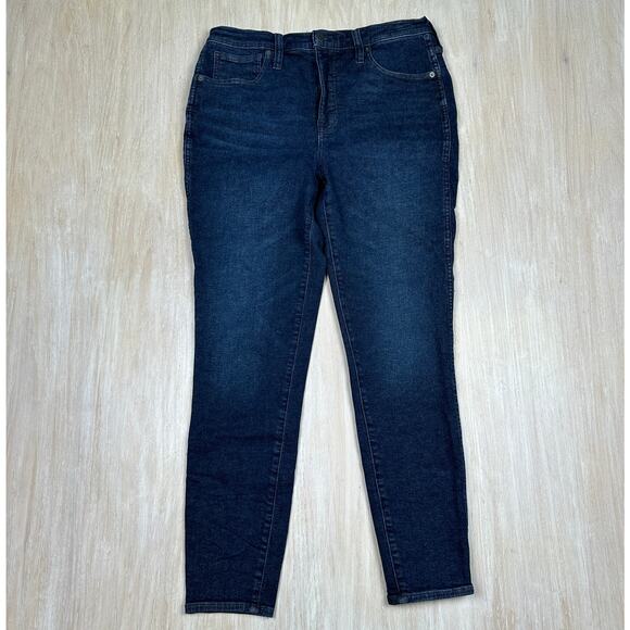 Madewell 10" High Rise Skinny Blue Dark Wash Casual Everyday Denim Jeans 30 - Picture 1 of 15